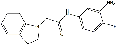 N-(3-amino-4-fluorophenyl)-2-(2,3-dihydro-1H-indol-1-yl)acetamide 구조식 이미지