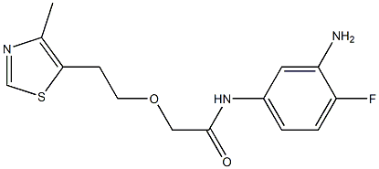 N-(3-amino-4-fluorophenyl)-2-[2-(4-methyl-1,3-thiazol-5-yl)ethoxy]acetamide 구조식 이미지