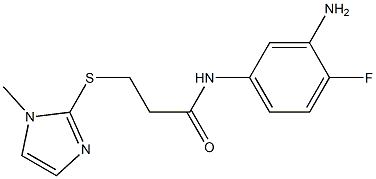 N-(3-amino-4-fluorophenyl)-3-[(1-methyl-1H-imidazol-2-yl)sulfanyl]propanamide 구조식 이미지