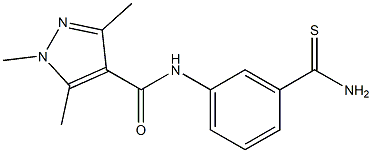 N-(3-carbamothioylphenyl)-1,3,5-trimethyl-1H-pyrazole-4-carboxamide 구조식 이미지