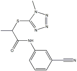 N-(3-cyanophenyl)-2-[(1-methyl-1H-1,2,3,4-tetrazol-5-yl)sulfanyl]propanamide 구조식 이미지