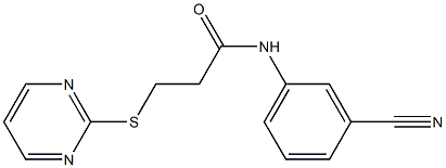 N-(3-cyanophenyl)-3-(pyrimidin-2-ylsulfanyl)propanamide 구조식 이미지