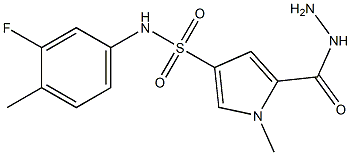 N-(3-fluoro-4-methylphenyl)-5-(hydrazinocarbonyl)-1-methyl-1H-pyrrole-3-sulfonamide 구조식 이미지