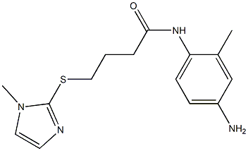 N-(4-amino-2-methylphenyl)-4-[(1-methyl-1H-imidazol-2-yl)sulfanyl]butanamide 구조식 이미지