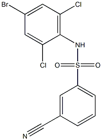 N-(4-bromo-2,6-dichlorophenyl)-3-cyanobenzene-1-sulfonamide 구조식 이미지