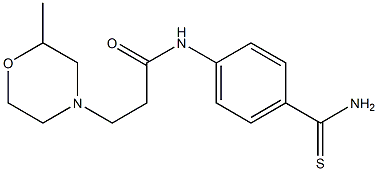 N-(4-carbamothioylphenyl)-3-(2-methylmorpholin-4-yl)propanamide 구조식 이미지