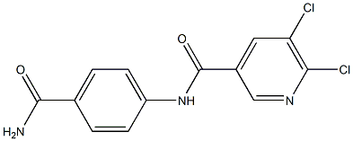 N-(4-carbamoylphenyl)-5,6-dichloropyridine-3-carboxamide 구조식 이미지