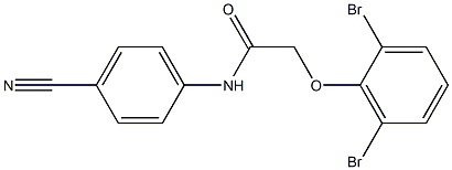 N-(4-cyanophenyl)-2-(2,6-dibromophenoxy)acetamide 구조식 이미지