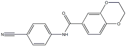 N-(4-cyanophenyl)-2,3-dihydro-1,4-benzodioxine-6-carboxamide 구조식 이미지