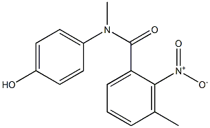 N-(4-hydroxyphenyl)-N,3-dimethyl-2-nitrobenzamide 구조식 이미지