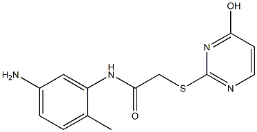 N-(5-amino-2-methylphenyl)-2-[(4-hydroxypyrimidin-2-yl)sulfanyl]acetamide 구조식 이미지