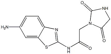 N-(6-amino-1,3-benzothiazol-2-yl)-2-(2,5-dioxoimidazolidin-1-yl)acetamide Structure