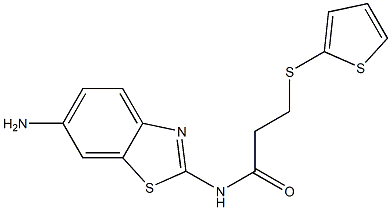 N-(6-amino-1,3-benzothiazol-2-yl)-3-(thiophen-2-ylsulfanyl)propanamide 구조식 이미지