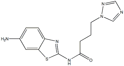 N-(6-amino-1,3-benzothiazol-2-yl)-4-(1H-1,2,4-triazol-1-yl)butanamide Structure