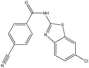 N-(6-chloro-1,3-benzothiazol-2-yl)-4-cyanobenzamide 구조식 이미지