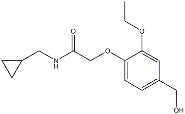N-(cyclopropylmethyl)-2-[2-ethoxy-4-(hydroxymethyl)phenoxy]acetamide 구조식 이미지