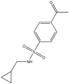 N-(cyclopropylmethyl)-4-acetylbenzene-1-sulfonamide 구조식 이미지