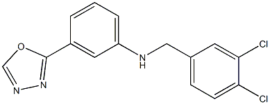 N-[(3,4-dichlorophenyl)methyl]-3-(1,3,4-oxadiazol-2-yl)aniline 구조식 이미지