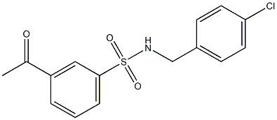 N-[(4-chlorophenyl)methyl]-3-acetylbenzene-1-sulfonamide 구조식 이미지