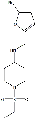 N-[(5-bromofuran-2-yl)methyl]-1-(ethanesulfonyl)piperidin-4-amine 구조식 이미지