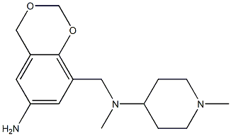 N-[(6-amino-2,4-dihydro-1,3-benzodioxin-8-yl)methyl]-N,1-dimethylpiperidin-4-amine 구조식 이미지