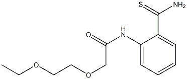 N-[2-(aminocarbonothioyl)phenyl]-2-(2-ethoxyethoxy)acetamide 구조식 이미지