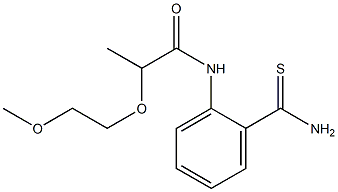 N-[2-(aminocarbonothioyl)phenyl]-2-(2-methoxyethoxy)propanamide Structure