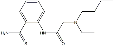 N-[2-(aminocarbonothioyl)phenyl]-2-[butyl(ethyl)amino]acetamide 구조식 이미지
