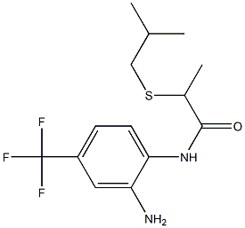 N-[2-amino-4-(trifluoromethyl)phenyl]-2-[(2-methylpropyl)sulfanyl]propanamide 구조식 이미지