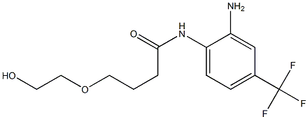 N-[2-amino-4-(trifluoromethyl)phenyl]-4-(2-hydroxyethoxy)butanamide 구조식 이미지