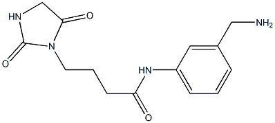 N-[3-(aminomethyl)phenyl]-4-(2,5-dioxoimidazolidin-1-yl)butanamide Structure