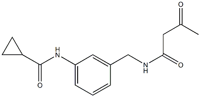 N-{3-[(3-oxobutanamido)methyl]phenyl}cyclopropanecarboxamide Structure