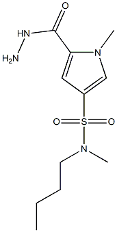 N-butyl-5-(hydrazinocarbonyl)-N,1-dimethyl-1H-pyrrole-3-sulfonamide 구조식 이미지