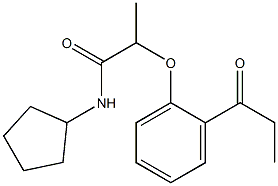 N-cyclopentyl-2-(2-propanoylphenoxy)propanamide Structure