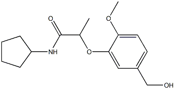 N-cyclopentyl-2-[5-(hydroxymethyl)-2-methoxyphenoxy]propanamide 구조식 이미지