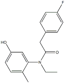 N-ethyl-2-(4-fluorophenyl)-N-(5-hydroxy-2-methylphenyl)acetamide 구조식 이미지