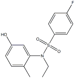 N-ethyl-4-fluoro-N-(5-hydroxy-2-methylphenyl)benzene-1-sulfonamide 구조식 이미지