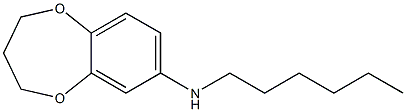 N-hexyl-3,4-dihydro-2H-1,5-benzodioxepin-7-amine 구조식 이미지