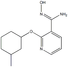 N'-hydroxy-2-[(3-methylcyclohexyl)oxy]pyridine-3-carboximidamide 구조식 이미지