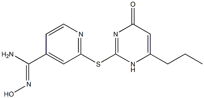 N'-hydroxy-2-[(4-oxo-6-propyl-1,4-dihydropyrimidin-2-yl)sulfanyl]pyridine-4-carboximidamide 구조식 이미지