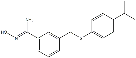 N'-hydroxy-3-({[4-(propan-2-yl)phenyl]sulfanyl}methyl)benzene-1-carboximidamide 구조식 이미지