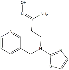 N'-hydroxy-3-[(pyridin-3-ylmethyl)(1,3-thiazol-2-yl)amino]propanimidamide Structure