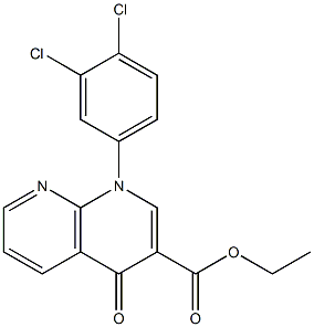 ETHYL 1-(3,4-DICHLOROPHENYL)-4-OXO-1,4-DIHYDRO-1,8-NAPHTHYRIDINE-3-CARBOXYLATE 구조식 이미지