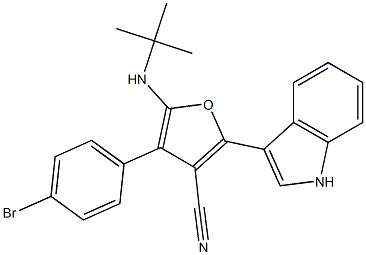 3-Furancarbonitrile,  4-(4-bromophenyl)-5-[(1,1-dimethylethyl)amino]-2-(1H-indol-3-yl)- 구조식 이미지