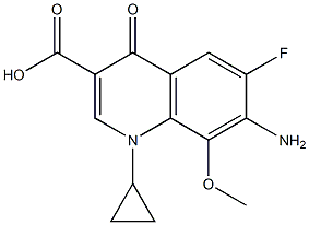 7-AMINO-1-CYCLOPROPYL-6-FLUORO-8-METHOXY-4-OXO-1,4-DIHYDROQUINOLINE-3-CARBOXYLIC ACID 구조식 이미지