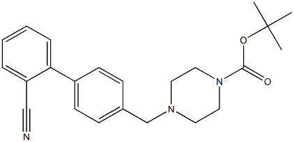 4-(2'-Cyano-biphenyl-4-ylmethyl)-piperazine-1-carboxylic acid tert-butyl ester 구조식 이미지