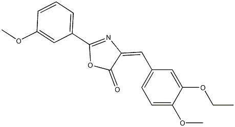 4-(3-ethoxy-4-methoxybenzylidene)-2-(3-methoxyphenyl)-1,3-oxazol-5(4H)-one 구조식 이미지