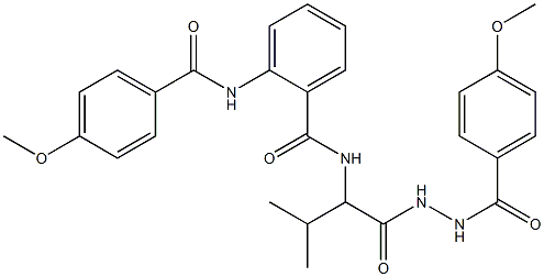 2-[(4-methoxybenzoyl)amino]-N-(1-{[2-(4-methoxybenzoyl)hydrazino]carbonyl}-2-methylpropyl)benzamide 구조식 이미지