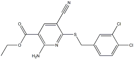 ethyl 2-amino-5-cyano-6-[(3,4-dichlorobenzyl)sulfanyl]nicotinate 구조식 이미지