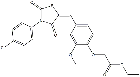 ethyl (4-{[3-(4-chlorophenyl)-2,4-dioxo-1,3-thiazolidin-5-ylidene]methyl}-2-methoxyphenoxy)acetate Structure